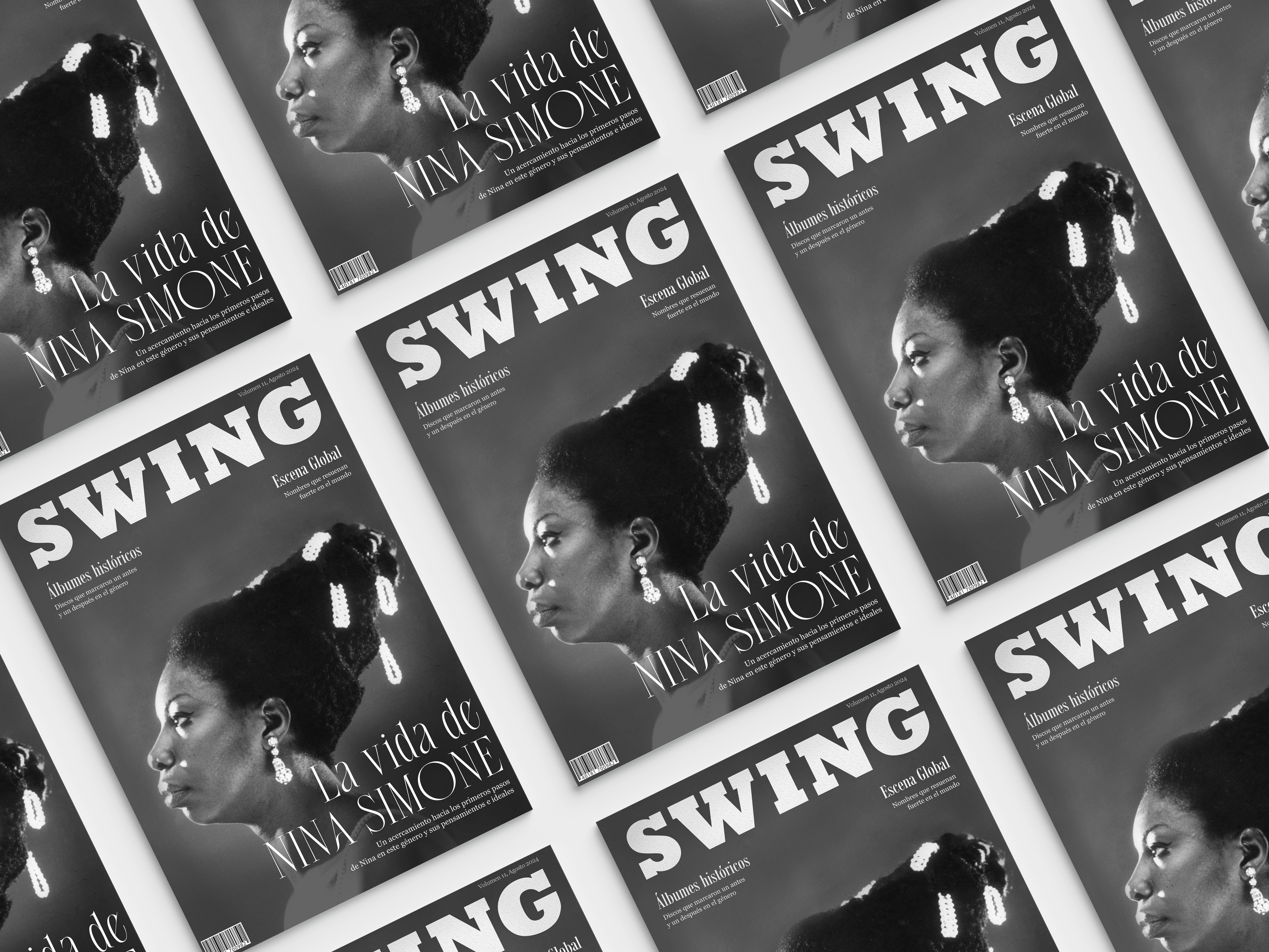 Portada de la Revista Swing con tipografía dramática