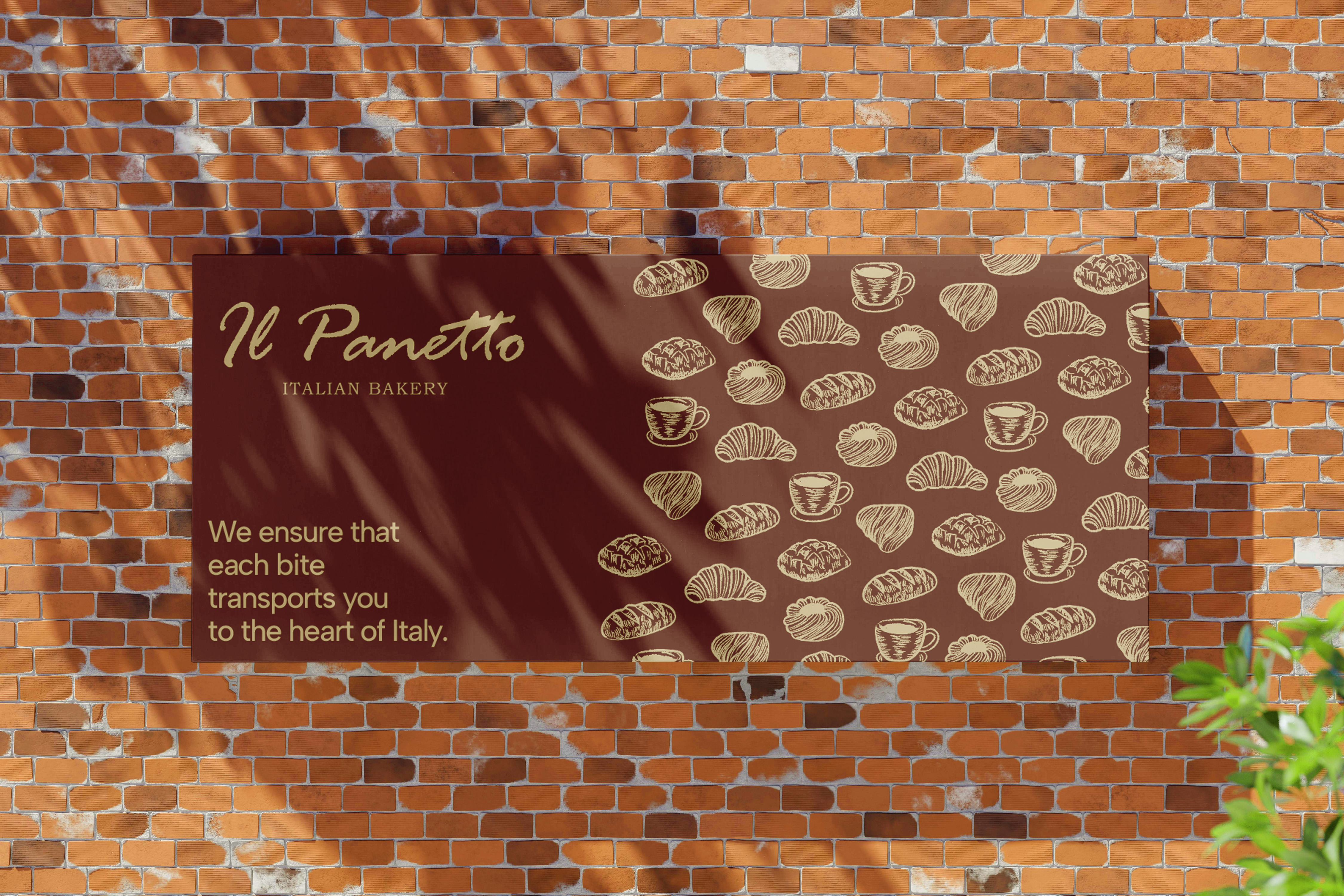 Mock up de una bolsa con el logo de Il Panetto